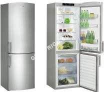 frigo WHIRLPOOL Réfrigérateur combiné 323L  WBE3322NFS coloris inox