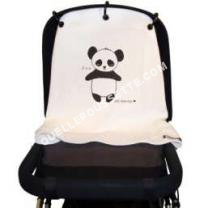 poussette GARMOL KurtisProtection pour poussette  Peace coton bio Panda noir et blanc