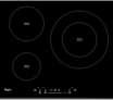 Table de cuisson WHIRLPOOL ACM 4/B  Tble de cuisson à induction   plques de cuisson  Niche  lrgeur  56 cm  profondeur  49 cm  noir  vec vnt biseuté