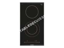 table de cuisson BOSCH Serie 6 PKF35FP1E  Vitrocéramique   plaques de cuisson  Niche  largeur   cm  profondeur  49 cm  noir  avec garnitures latérale en acier inoxydable,  avec bord avant avec...