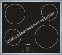 table de cuisson BOSCH RamDesign PKE65D17  Vitrocéramique   plaques de cuisson  Niche  largeur  56 cm  profondeur   cm  avec garnitures en acier inoxydable  inox/noir