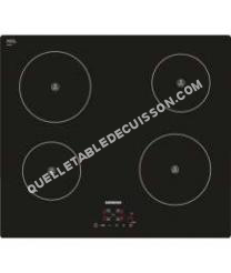 table de cuisson SIEMENS EH611BA18E  Table de cuisson à induction  4 plaques de cuisson  Niche  largeur : 56 cm  profondeur : 49 cm   cadre  noir