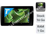 tablette GENERIQUE Tablette Tactile 7'    TEGRA NOTE 7   Stockage 16 Go   Processeur  Tegra 4 Quad Core   RAM 1 Go   Android 4.2   Noir