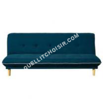 lit AUCUNE HELLA Banquette clic clac 3 places - Tissu bleu - Style contemporain - L 193   95 cm