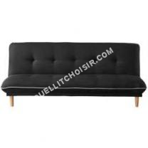 lit AUCUNE HELLA Banquette clic clac 3 places - Tissu noir - Style contemporain - L 193   95 cm