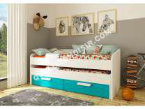 lit VENTE-UNIQUE.COM Venteunique.com38147Lit gigogne ANSELME   tiroirs  90x190cm  Bleu