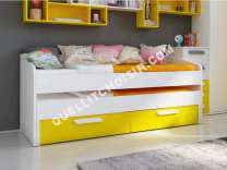 lit VENTE-UNIQUE.COM Venteunique.com363397Lit gigogne ANSELME   tiroirs  90x190cm  Jaune