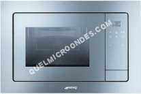 micro-ondes SMEG Linea FMI120  Four microondes grill  intégrable  20 litres  850 Watt  verre Stopsol Supersilver