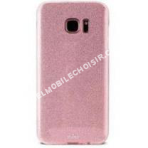 mobile Samsung Coque  Galaxy S7 Edge TPU pailleté rose doré