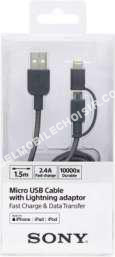 mobile SONY Câble duo lightning/micro USB  1M50 Gris